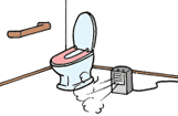 「快適なトイレ空間の工夫」イラスト