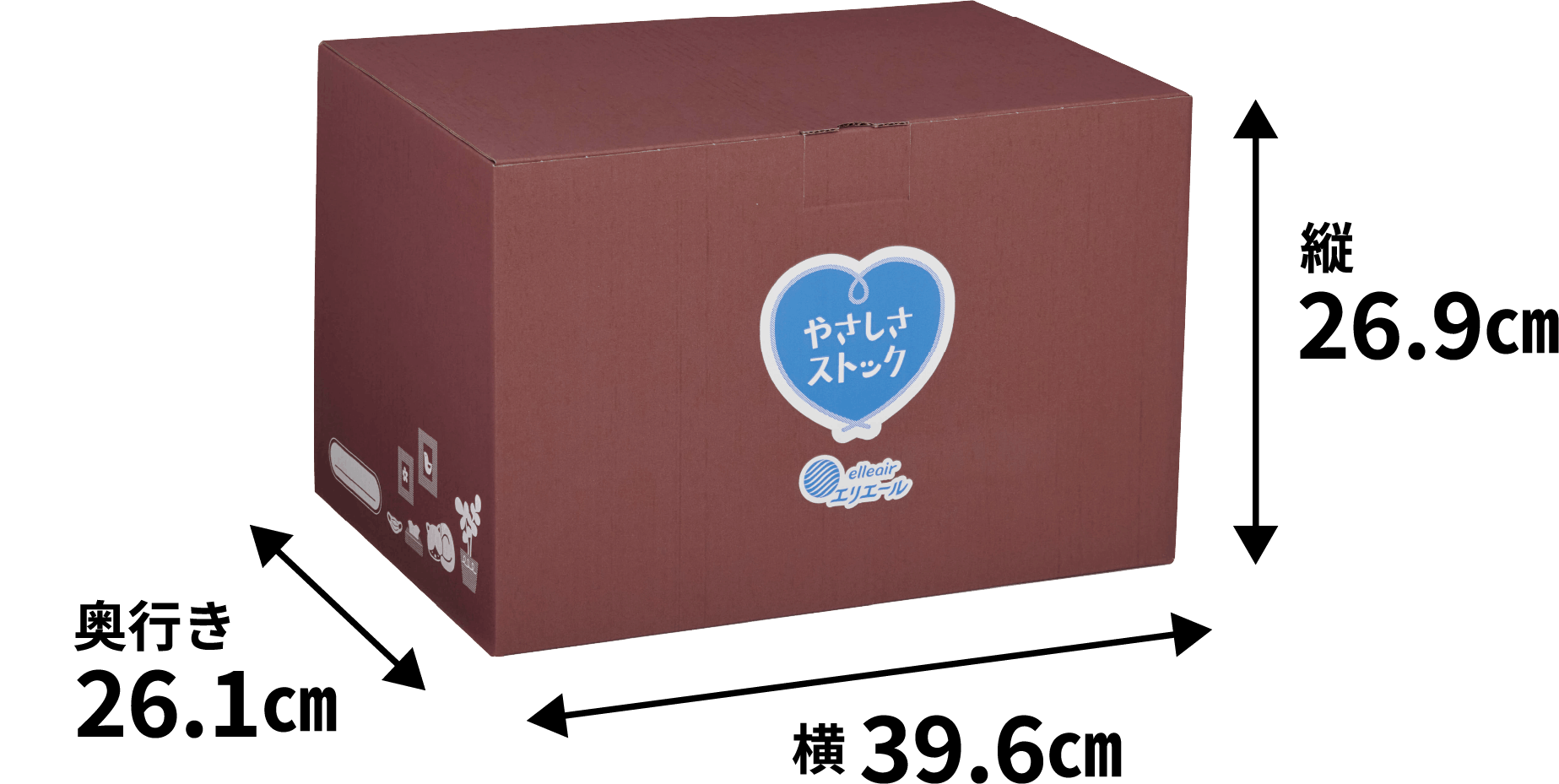 縦 26.1cm 横 39.6cm 奥行き 26.9cm