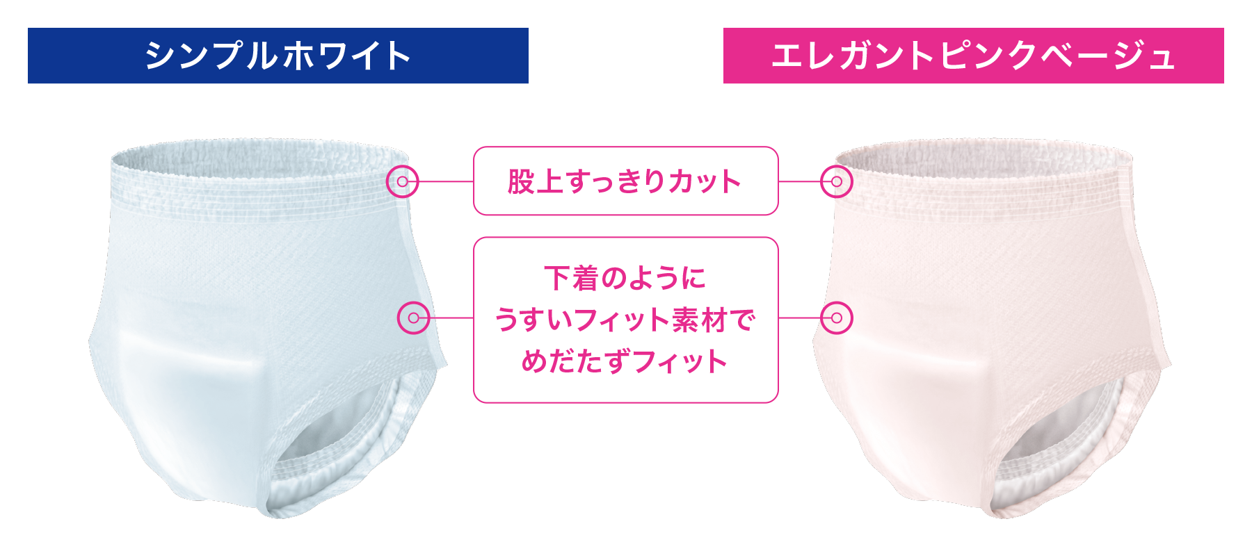 シンプルホワイト エレガントピンクベージュ