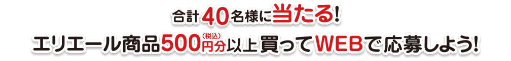 合計40名様に当たる!エリエール商品500円分(税込)以上買ってWEBで応募しよう!