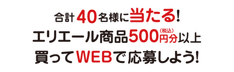 合計40名様に当たる!エリエール商品500円分(税込)以上買ってWEBで応募しよう!