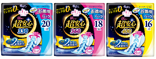 エリス朝まで超安心330、エリス朝まで超安心360、エリス朝まで超安心400