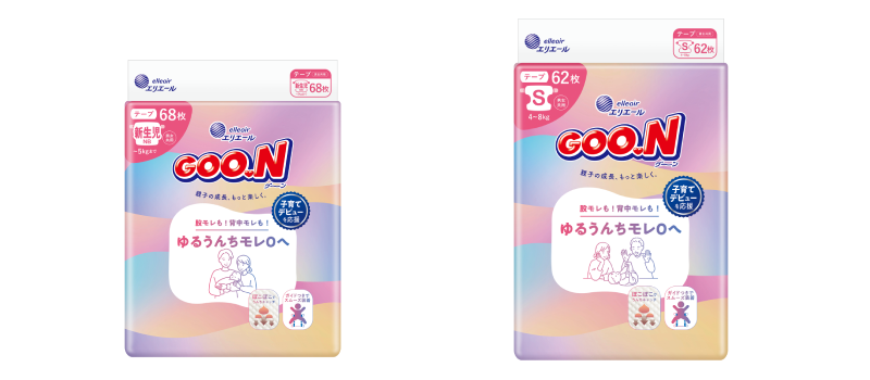 グーン ゆるうんちモレ0へ 新生児用／Sサイズ