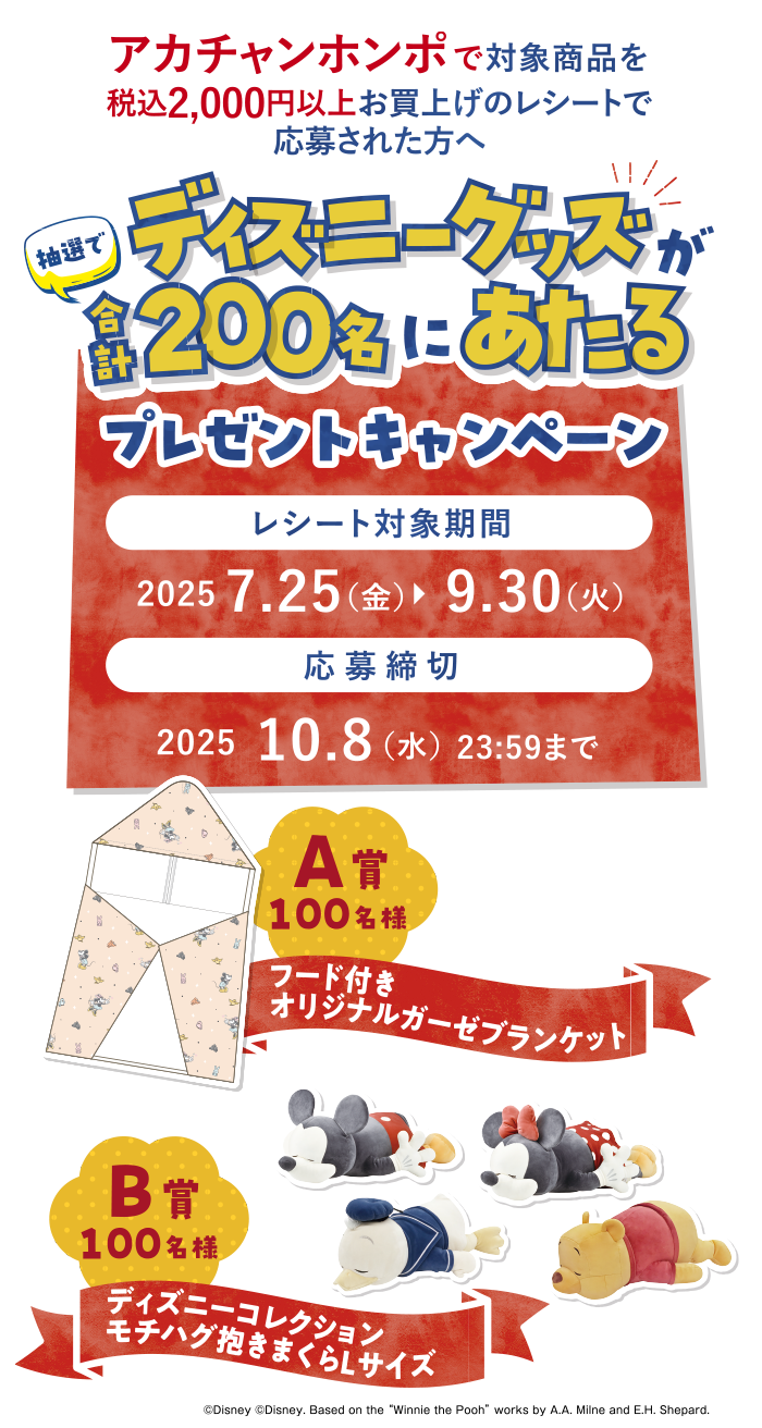 ディズニーグッズ合計200名にあたるプレゼントキャンペーン
