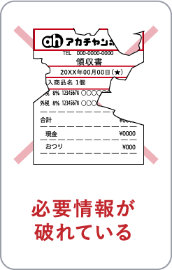 必要情報が破れている
