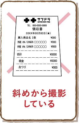 斜めから撮影している