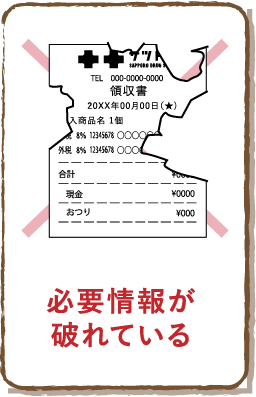 必要情報が破れている