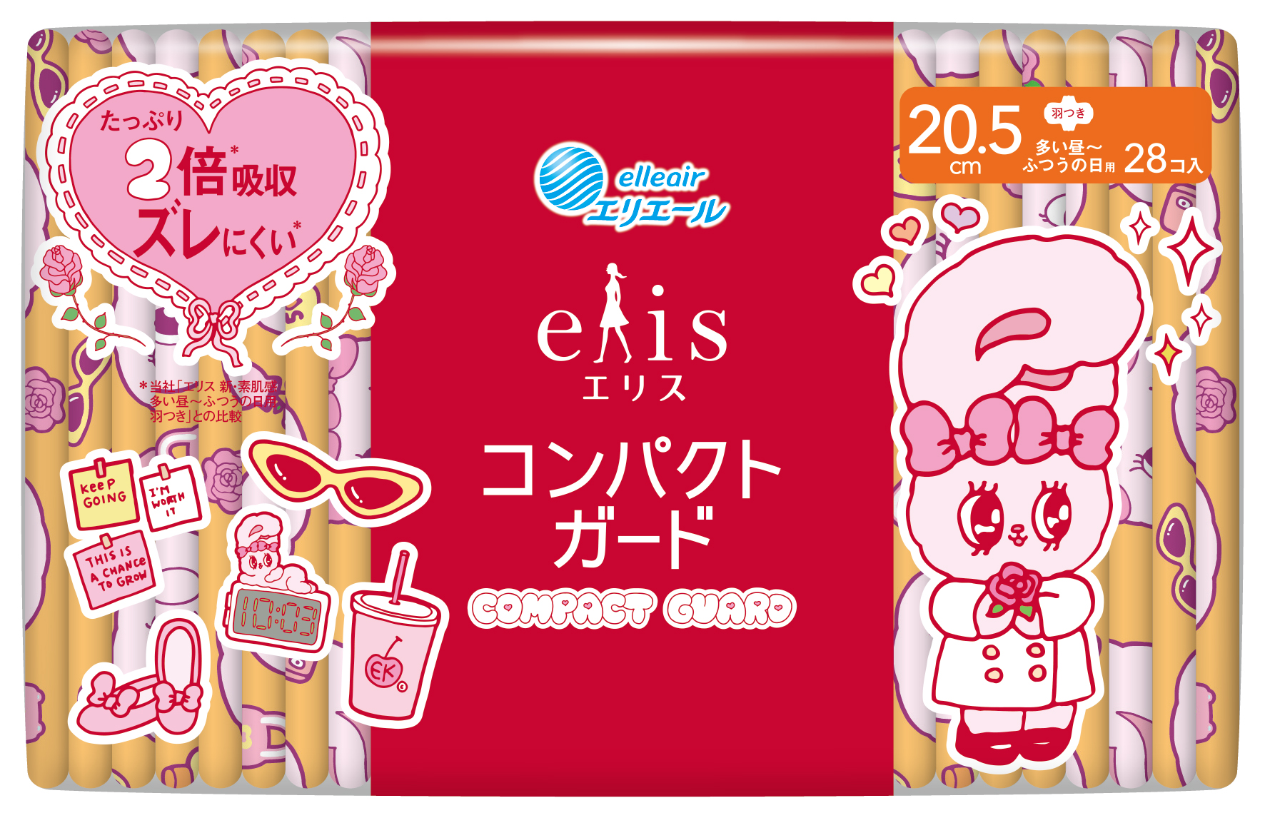 お得 新品未使用　エリナ コンディショナー　300ml 6本 エリス コンパクトガード（多い昼～ふつうの日用）羽つき 20.5cm｜生理