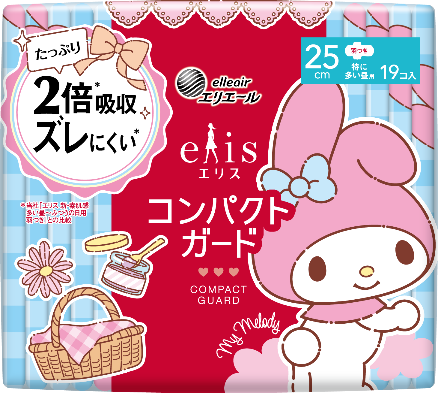 エリス コンパクトガード（特に多い昼用）羽つき 25cm｜生理用品｜商品