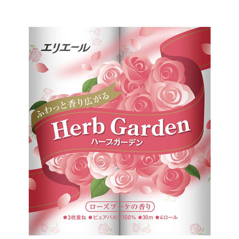エリエール ハーブガーデン Herb Garden ローズ トイレットティシュー 商品情報 エリエール 大王製紙