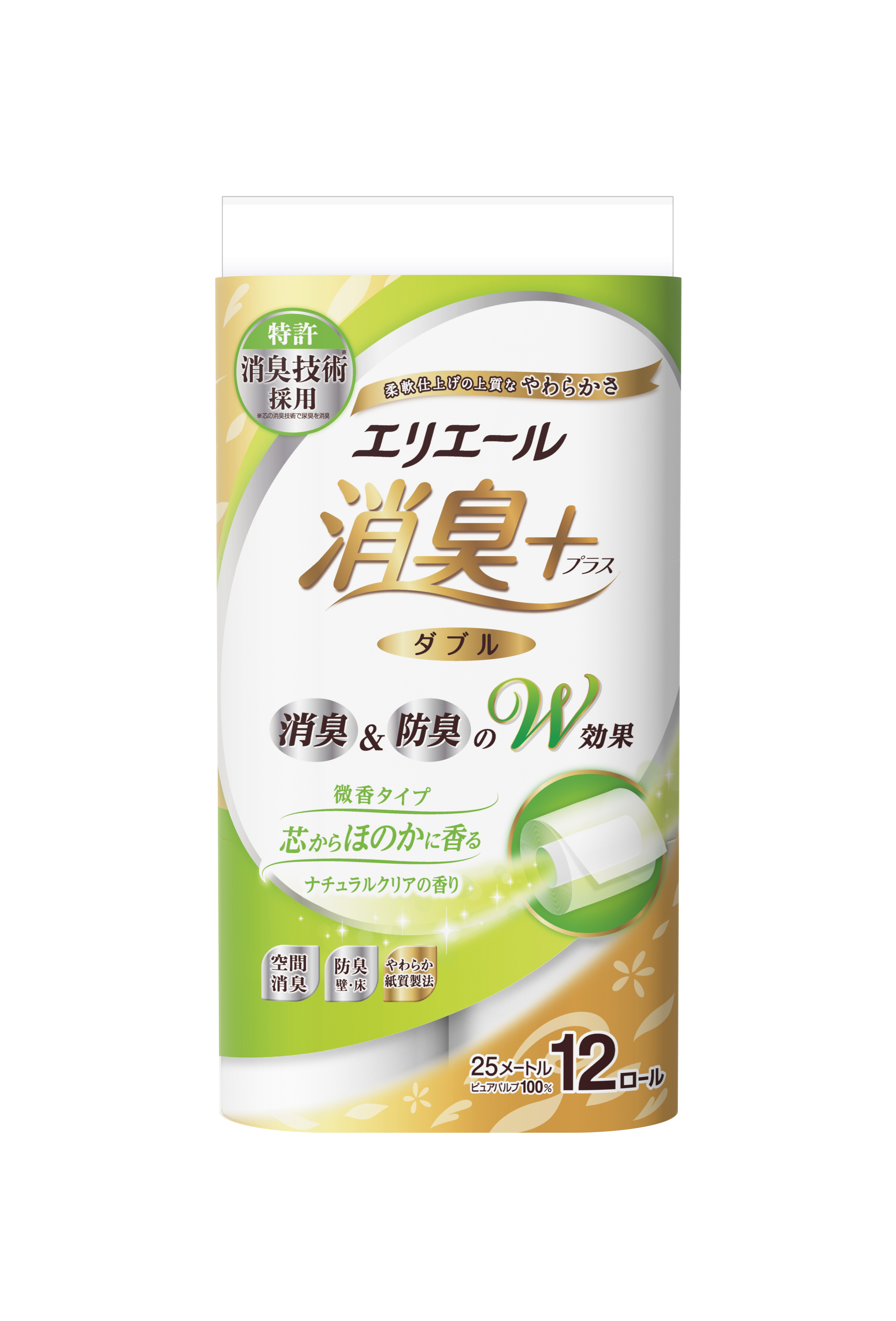 エリエール 消臭+ トイレットティシュー 芯からほのかに香る