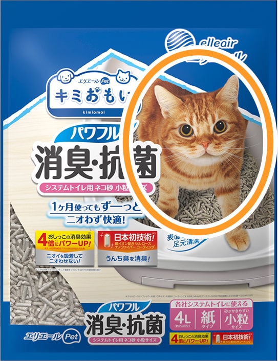 エリエールPet キミおもい パワフル消臭・抗菌・システムトイレ用ネコ砂 小粒サイズ