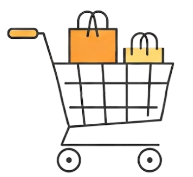 商品購入イメージ カートのイラスト