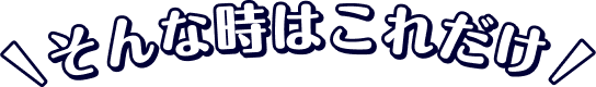 そんな時はこれだけ！