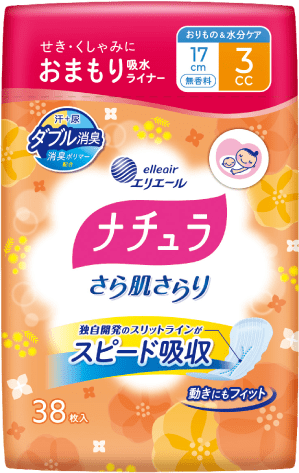 ナチュラさら肌さらり　おまもり吸水ライナー 3cc 17cm