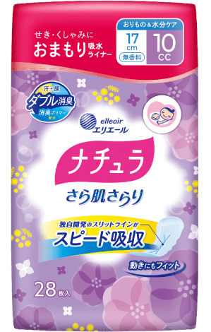 ナチュラさら肌さらり　おまもり吸水ライナー 10cc 17cm